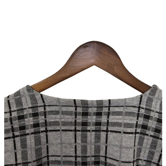 J.Jill heritage plaid sweater round neck long sleeve grey size medium - Picture 4 of 9